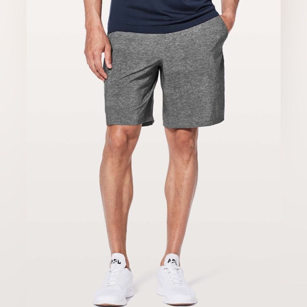 Lululemon Pace Breaker Short Linerless 9" Med M7AB1S Heathered Texture Deep Coal